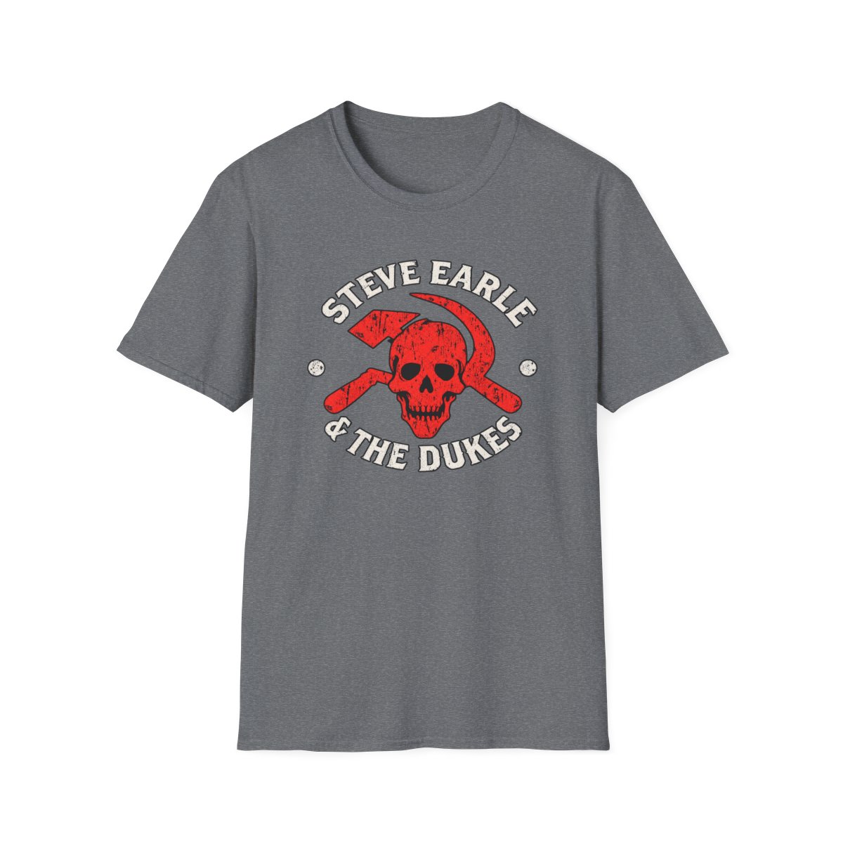 Steve Earle The Dukes Skull and Crossbones T-Shirt | Steve Earle Merch - alternate angle 4, merchandise