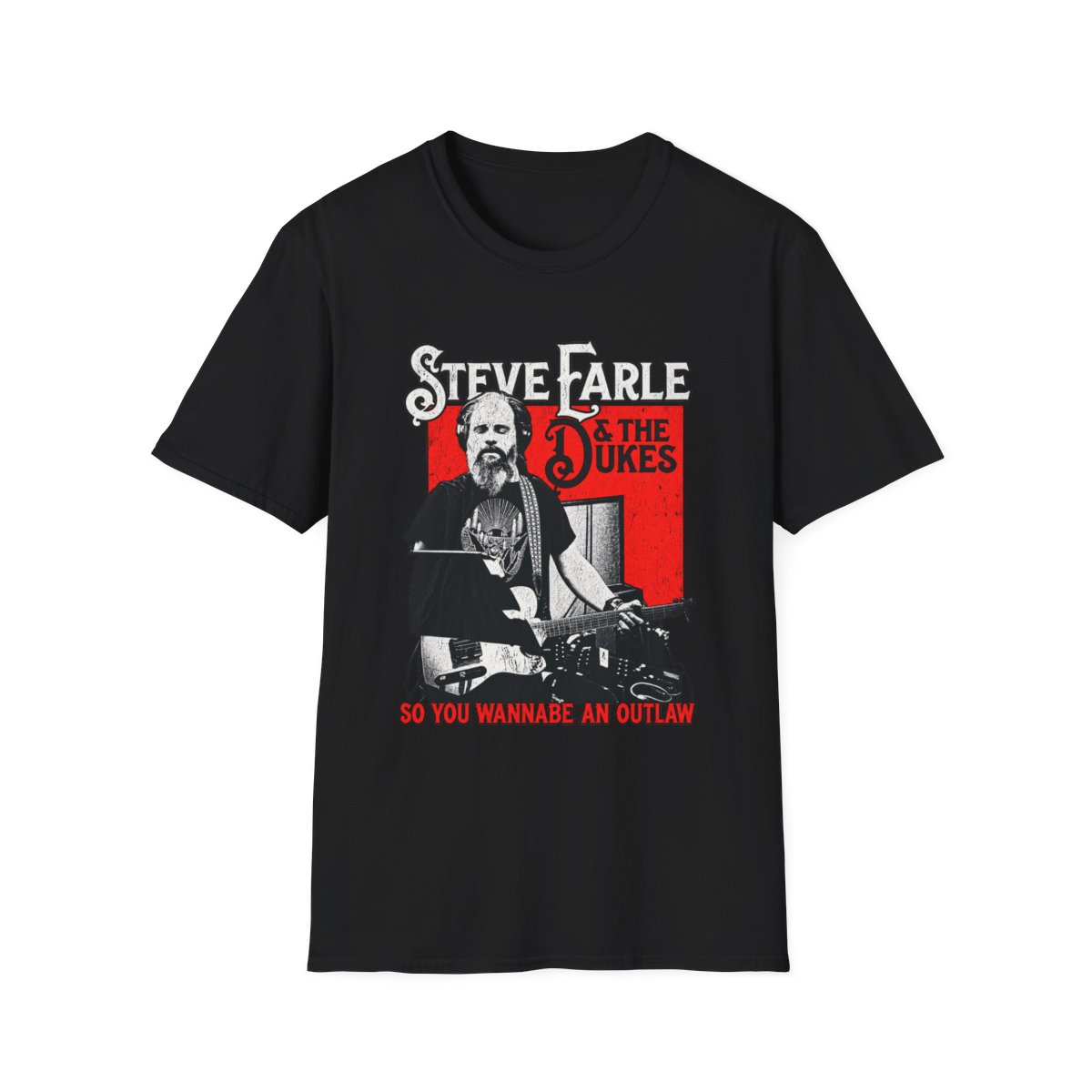 Steve Earle and the Dukes Concert Graphic T-Shirt | Steve Earle Merch - alternate angle 2, merchandise