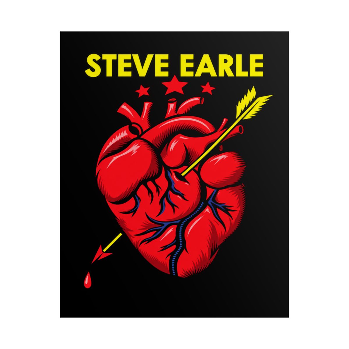 Steve Earle Broken Heart Arrow Rolled Poster | Steve Earle Merch