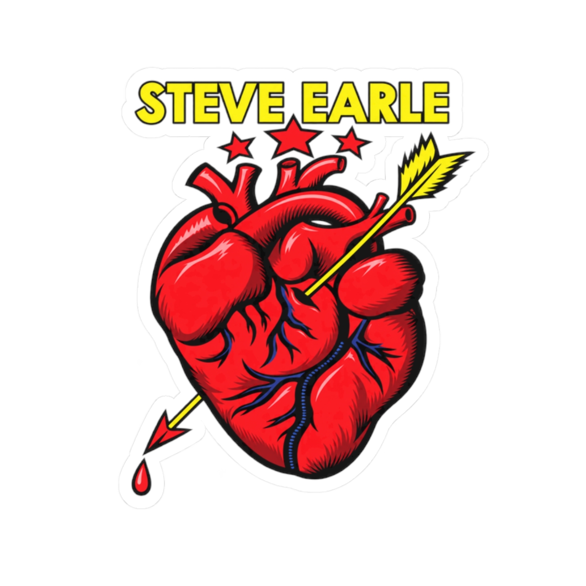 Kiss-Cut Stickers | Steve Earle Merch - alternate angle 3, merchandise